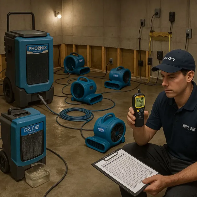 Structural Drying and Dehumidification process in North Charleston, SC